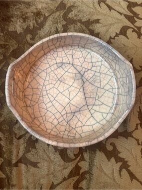 Vintage Chinese Crackle-Glaze Ceramic Brush washing bowl, unique decor item